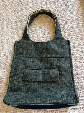 Authentic Evon Cassier upcycled one of a kind tweed tote bag